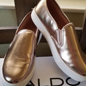 Aldo rose gold slip ons